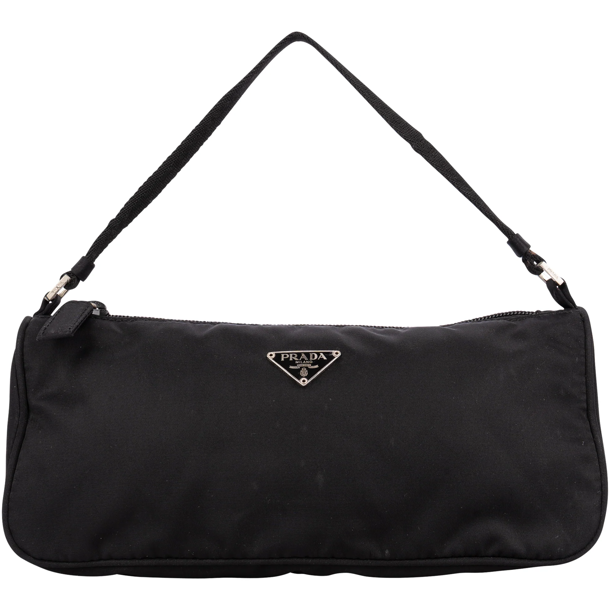 Black Triangle Nylon Handbag